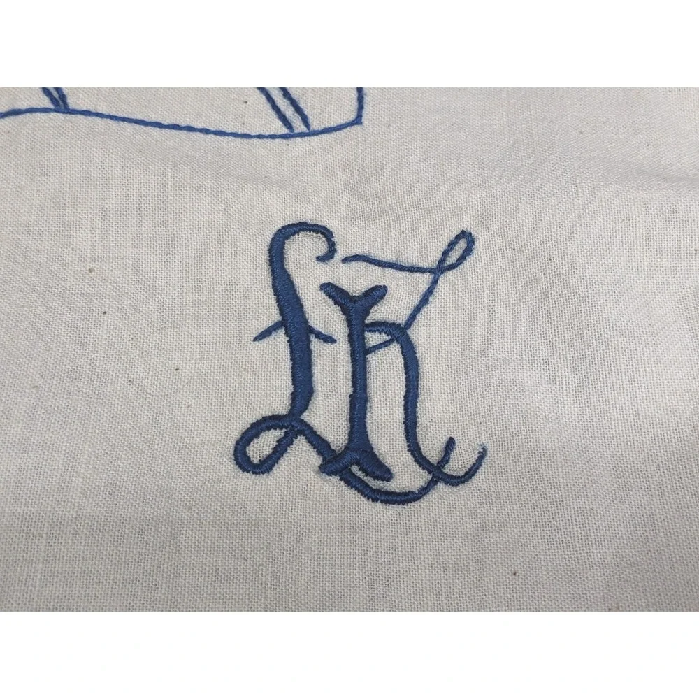 Vintage Polish Smacznego Hand Embroidered Wall Hanging Blue White Folk Art 35x24